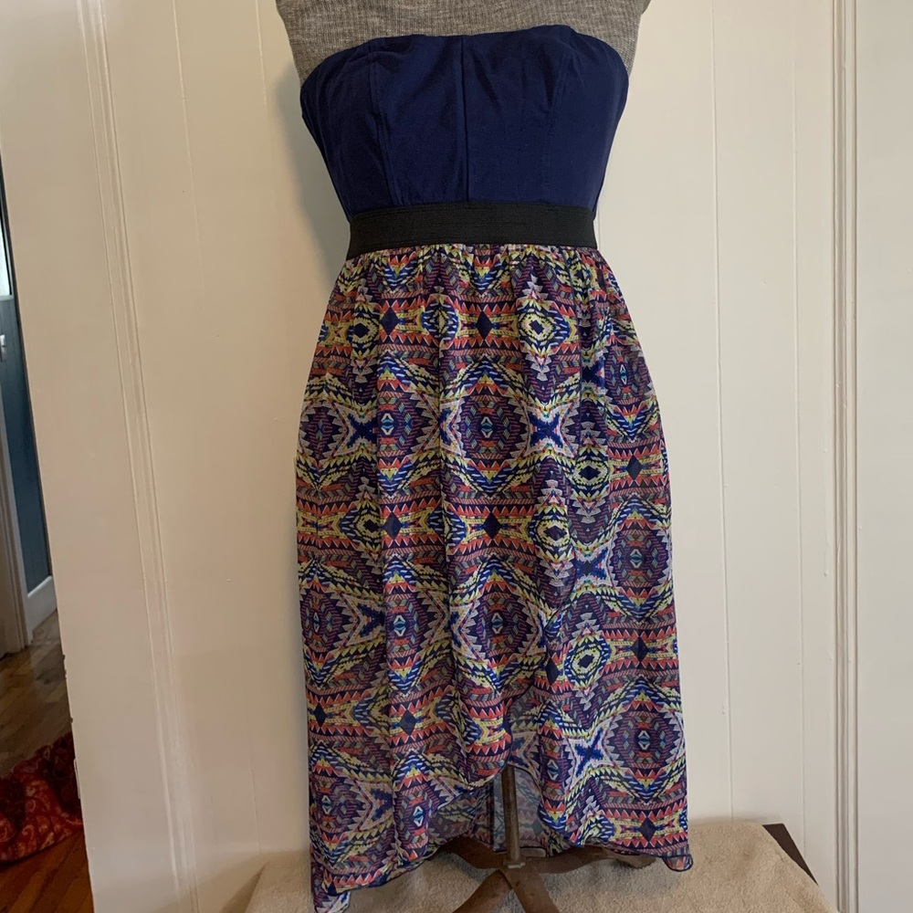 Xhilaration Strapless Dress Large L Summer Layered Sundress Halter